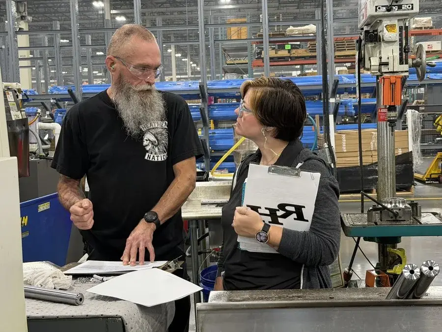 RISE Educator Externship at Daniel Defense Chanelle Sheets, right, Richmond Hill High School graphics and print teacher, during the RISE Educator Externship at Daniel Defense in Bryan County